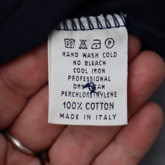 Franco Ziche Shirt Mens L Blue Plain Chest Button Short Sleeve Collared Top - Picture 7 of 16